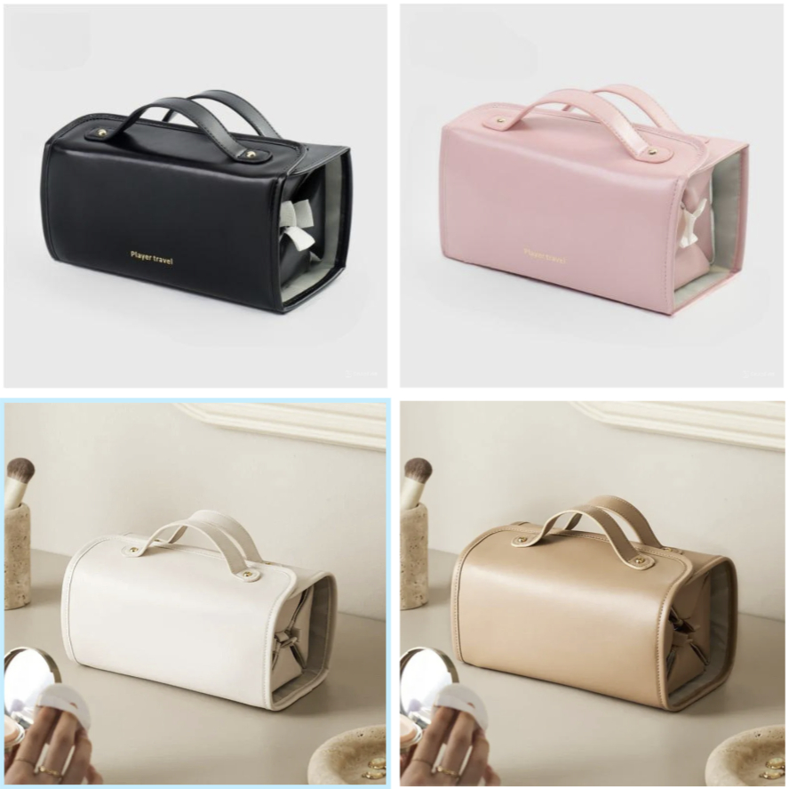 TO DAY 49% OFF Leather Waterproof Cosmetic Bag