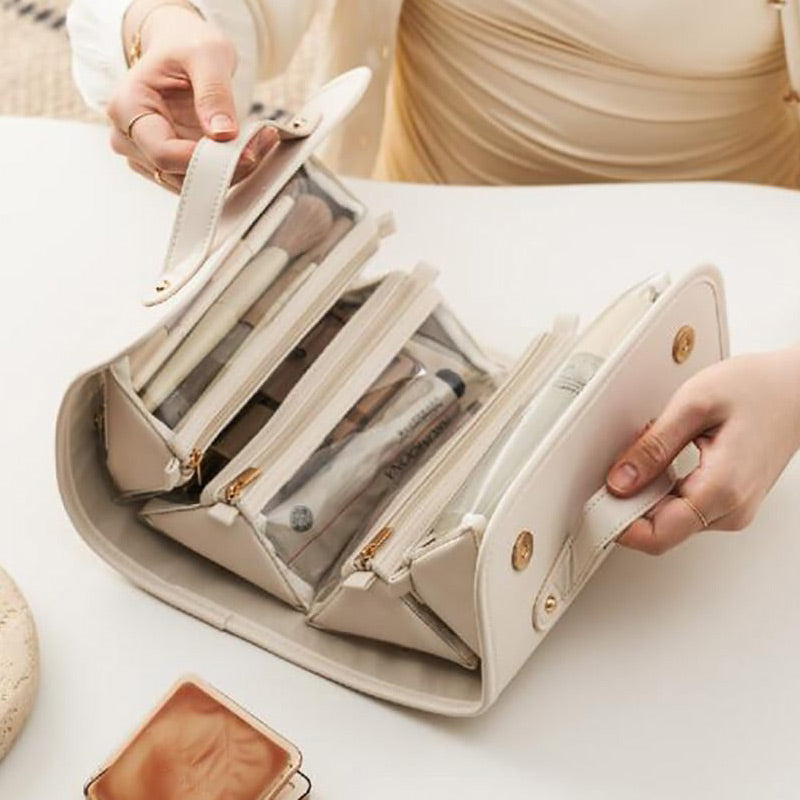 TO DAY 49% OFF Leather Waterproof Cosmetic Bag